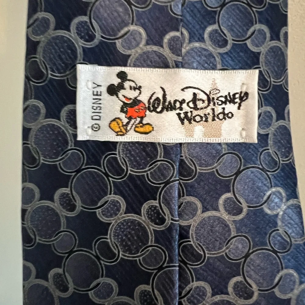 Walt Disney World Mickey Icon Men's Tie Blue/Silver MSRP: $70 (New without Tags) - Picture 2 of 6